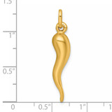 Sterling Silver Gold-tone Italian Horn Pendant - QC-87D70182-7998