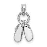 14k 3D Moveable White Gold Baby Shoes Charm - D1-FE9F0D64-9044