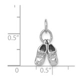 14k 3D Moveable White Gold Baby Shoes Charm - K1-B6F92722-5735