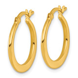 Sterling Silver Gold-tone Polished 20.0mm Tapered Round Hoop Earrings