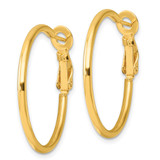 Sterling Silver Gold-tone Polished 2mm Omega Back Round Hoop Earrings - QE-3680EBD6-4210