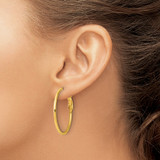 Sterling Silver Gold-tone Polished 2mm Omega Back Round Hoop Earrings - QE-655B9F19-4338