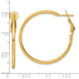 Sterling Silver Gold-tone Polished 2mm Omega Back Round Hoop Earrings - QE-655B9F19-4338