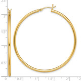 Sterling Silver Gold-Tone Polished 2x50mm Hoop Earrings