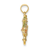 14K 3-D Multi-color Enamel flower Cart Charm