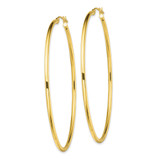 Sterling Silver Gold-Tone Polished 2x65mm Hoop Earrings