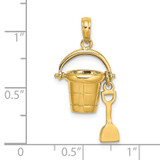 14K 3D MYRTLE BEACH Bucket and Shovel Charm