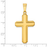 Sterling Silver Gold-tone Polished and Grooved Cross Pendant - QC-314F1C22-3191