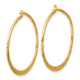 Sterling Silver Gold-tone Polished and Hammered Hoop Earrings - QE-D144FFBF-1250