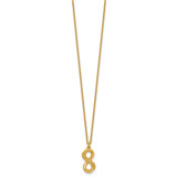 Sterling Silver Gold-tone Polished and Textured Infinity 16 inch Necklace