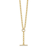 Sterling Silver Gold-tone Polished CZ Paperclip Lariat 17 Inch Necklace