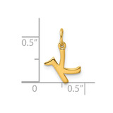 Sterling Silver Gold-tone Polished Letter K Initial Charm