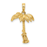 14K 3-D Palm Tree W/Moveable Man Charm
