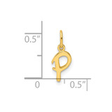 Sterling Silver Gold-tone Polished Letter P Initial Charm