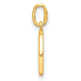 Sterling Silver Gold-tone Polished Letter R Initial Charm