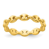 Sterling Silver Gold-tone Polished Mariner Link Size 8 Ring