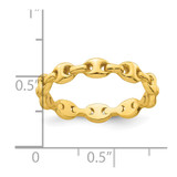 Sterling Silver Gold-tone Polished Mariner Link Size 8 Ring