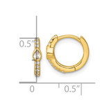 Sterling Silver Gold-tone Polished Round and Pear Shaped CZ Round Hinged Hoop Earrings