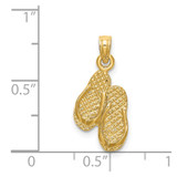 14K 3D PAWLEYS ISLAND Double Flip-flop Charm
