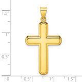 Sterling Silver Gold-tone Polished Solid Cross Pendant - QC-04B44DF6-1609