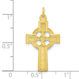 Sterling Silver Gold-tone Polished Solid Cross Pendant - QC-CB2F5AD4-4384