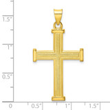Sterling Silver Gold-tone Polished Solid Cross Pendant - QC-E3A7ADAC-4344