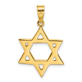 Sterling Silver Gold-tone Polished Star Of David Pendant