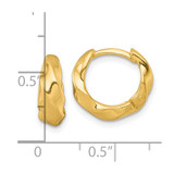 Sterling Silver Gold-tone Polished Twisted Tapered Round Hinged Hoop Earrings