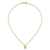 Sterling Silver Gold-tone White CZ Butterfly Childrens 14 inch Necklace and Post Earrings Set