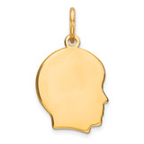 Sterling Silver GP Engraveable Boy Polished Disc Charm - QM-A5AB605E-9129