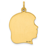 Sterling Silver GP Engraveable Girl Polished Disc Charm - QM-477ECDA2-8231