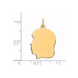 Sterling Silver GP Engraveable Girl Polished Disc Charm - QM-C0BD2B25-1047