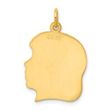 Sterling Silver GP Engraveable Girl Polished Disc Charm - QM-C75F452C-9510