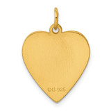 Sterling Silver GP Engraveable Heart Polished Disc Charm - QM-054A435A-1293