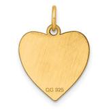 Sterling Silver GP Engraveable Heart Polished Disc Charm - QM-31588D3E-8390