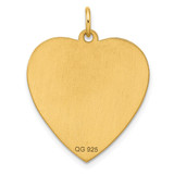 Sterling Silver GP Engraveable Heart Polished Disc Charm - QM-F5691B87-4174