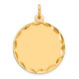 Sterling Silver GP Engraveable Round Polished Disc Charm - QM-239A1AC6-3000