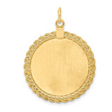 Sterling Silver GP Engraveable Round with Rope Polished Disc - QM-0FDE14BD-3744