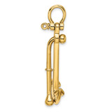 14K 3-D Polished Anchor 2 Piece and Moveable Charm - K7-14A273E1-6380