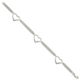 Sterling Silver Heart Bracelet - QG-AC889A82-8541