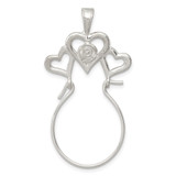 Sterling Silver Heart Charm Holder - QC-F12C7659-6766