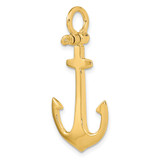 14K 3-D Polished Anchor Charm