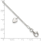Sterling Silver Heart Dangle Anklet - QG-822943CB-2122