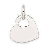 Sterling Silver Heart w/Cut Out Heart Charm