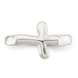 Sterling Silver Horizontal Tiny Freeform Cross Ring - QR-30F0F3EA-3826
