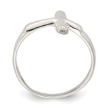 Sterling Silver Horizontal Tiny Freeform Cross Ring - QR-3F93C665-7526