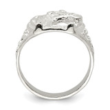 Sterling Silver Horseshoe with Horse Head Ring - QR-48B80ADA-6237