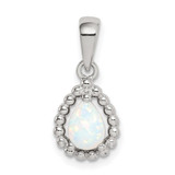 Sterling Silver Lab Created Opal Pendant