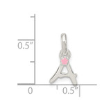 Sterling Silver Letter A with Enamel Pendant