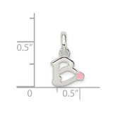 Sterling Silver Letter B with Enamel Pendant